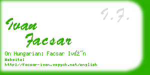 ivan facsar business card